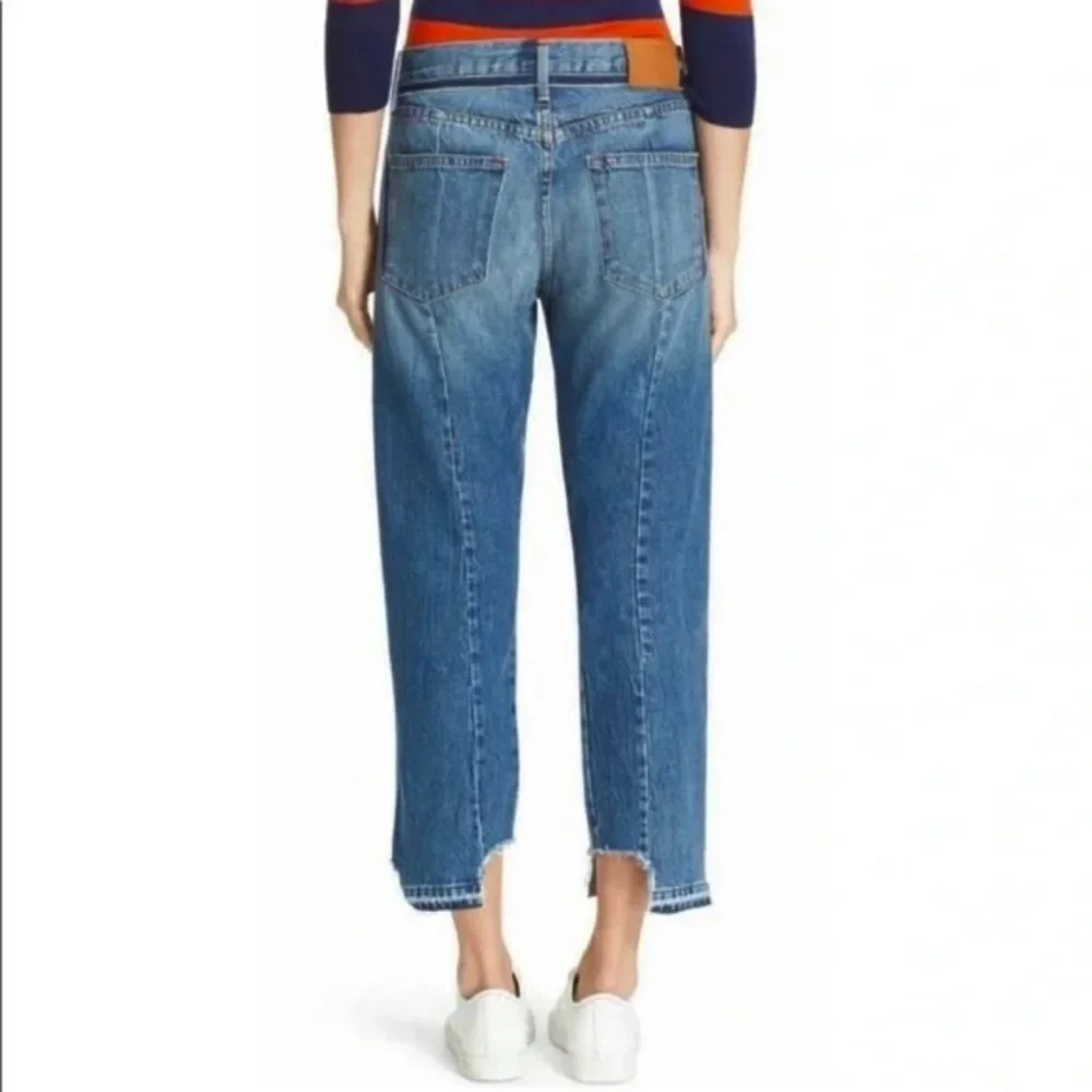 Frame Denim Le Original Button Fly Wetherly Mix High Waist Raw Edge Step Hem 28